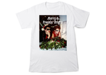 Load image into Gallery viewer, “Close-up of ‘Merry Freakin’ Bright’ print on graphic tee”
