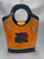 Load image into Gallery viewer, Hand Tooled Leather Bucket Purse
