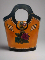 Load image into Gallery viewer, Hand Tooled Leather Bucket Purse
