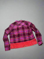 Load image into Gallery viewer, Hot Pink Cropped Fringe Flannel
