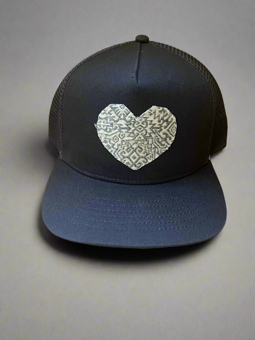 Gray Heart Trucker Hat