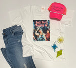 Load image into Gallery viewer, detail shot: Feliz Navi tee chest print
