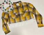 Load image into Gallery viewer, Yellow Cropped Fringe Flannel
