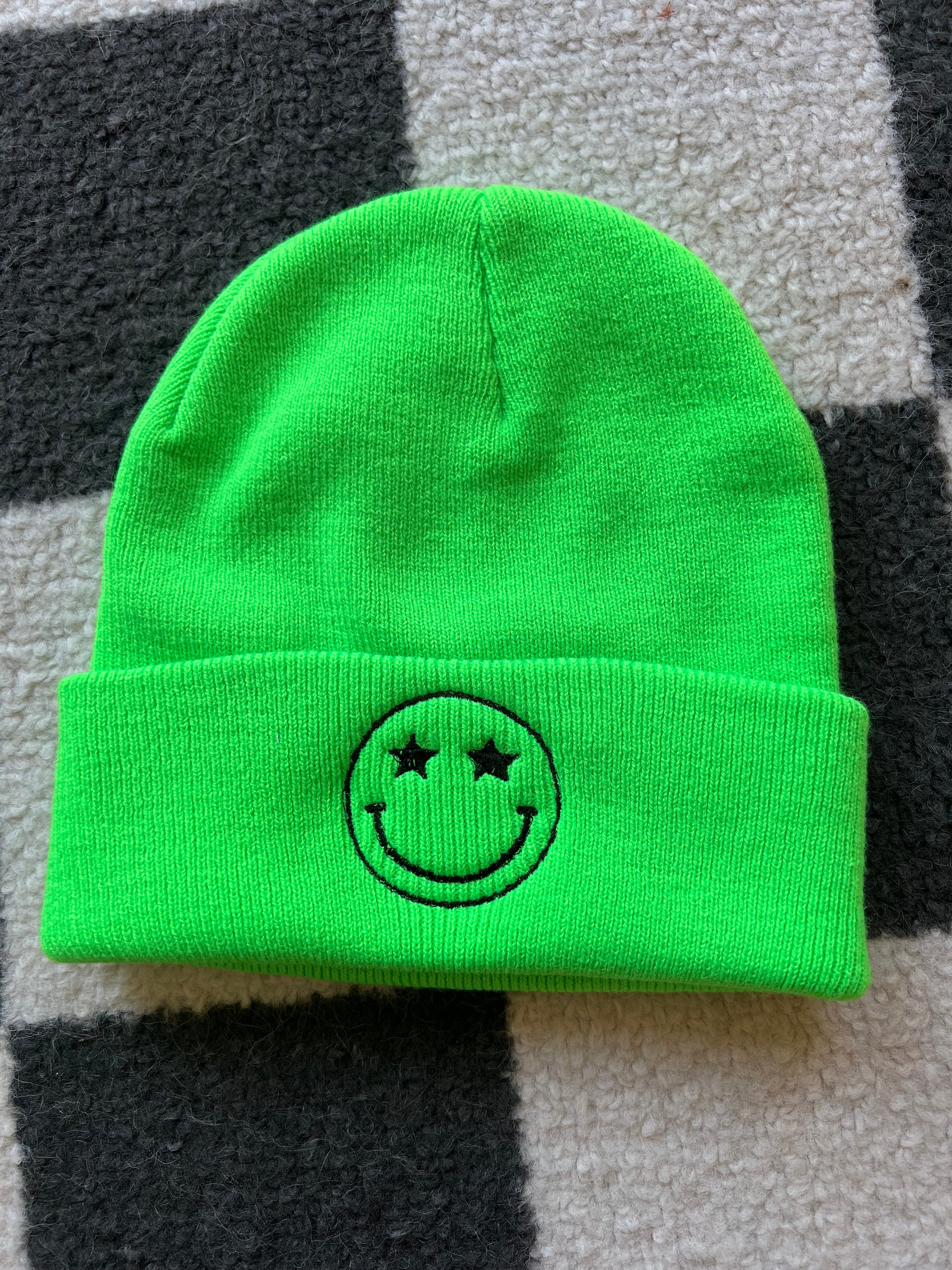Neon Smiley Beanie