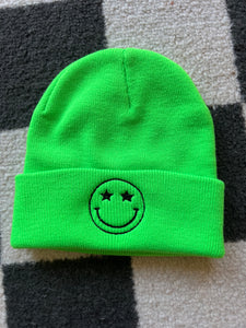 Neon Smiley Beanie