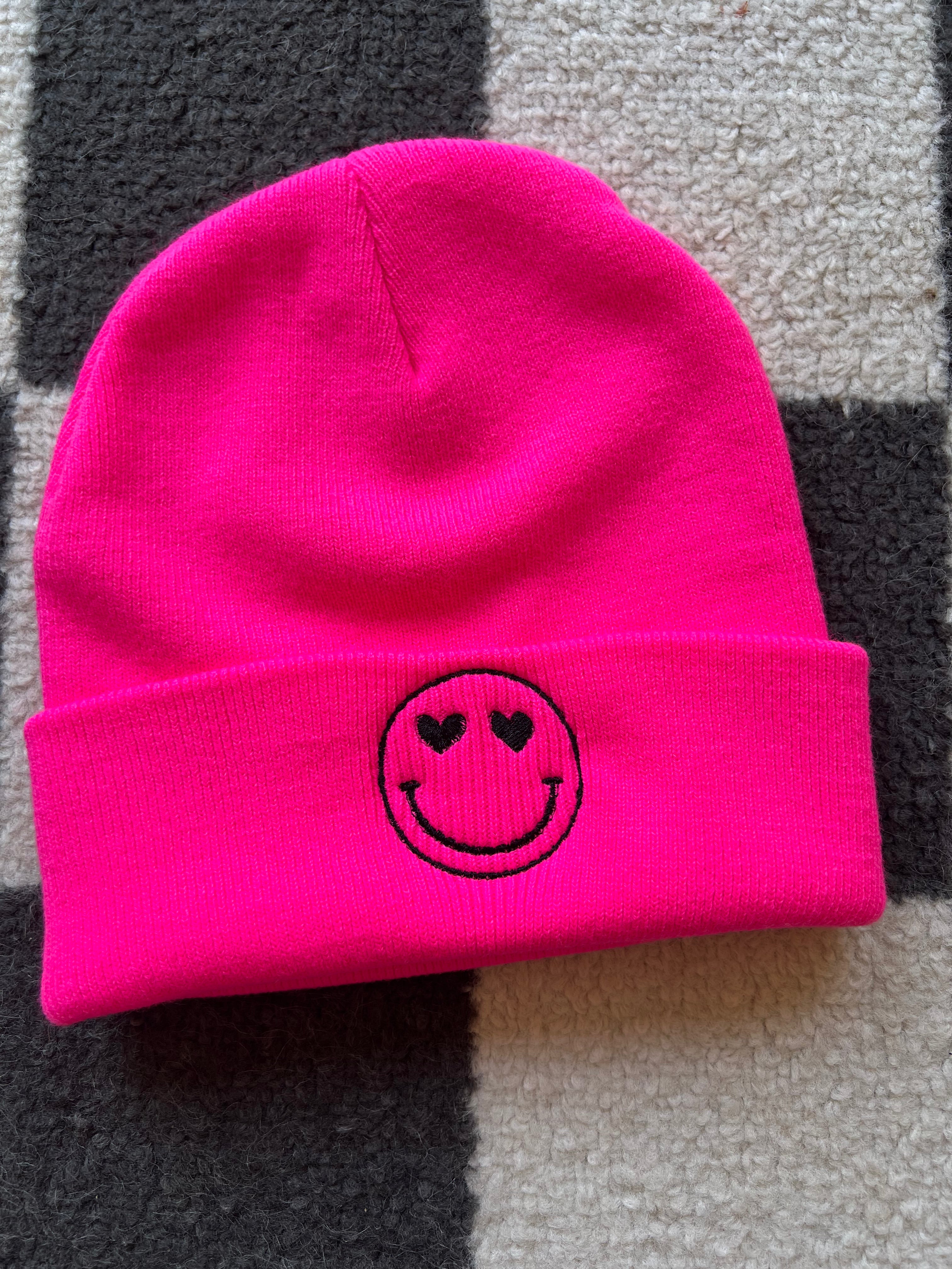 Neon Smiley Beanie