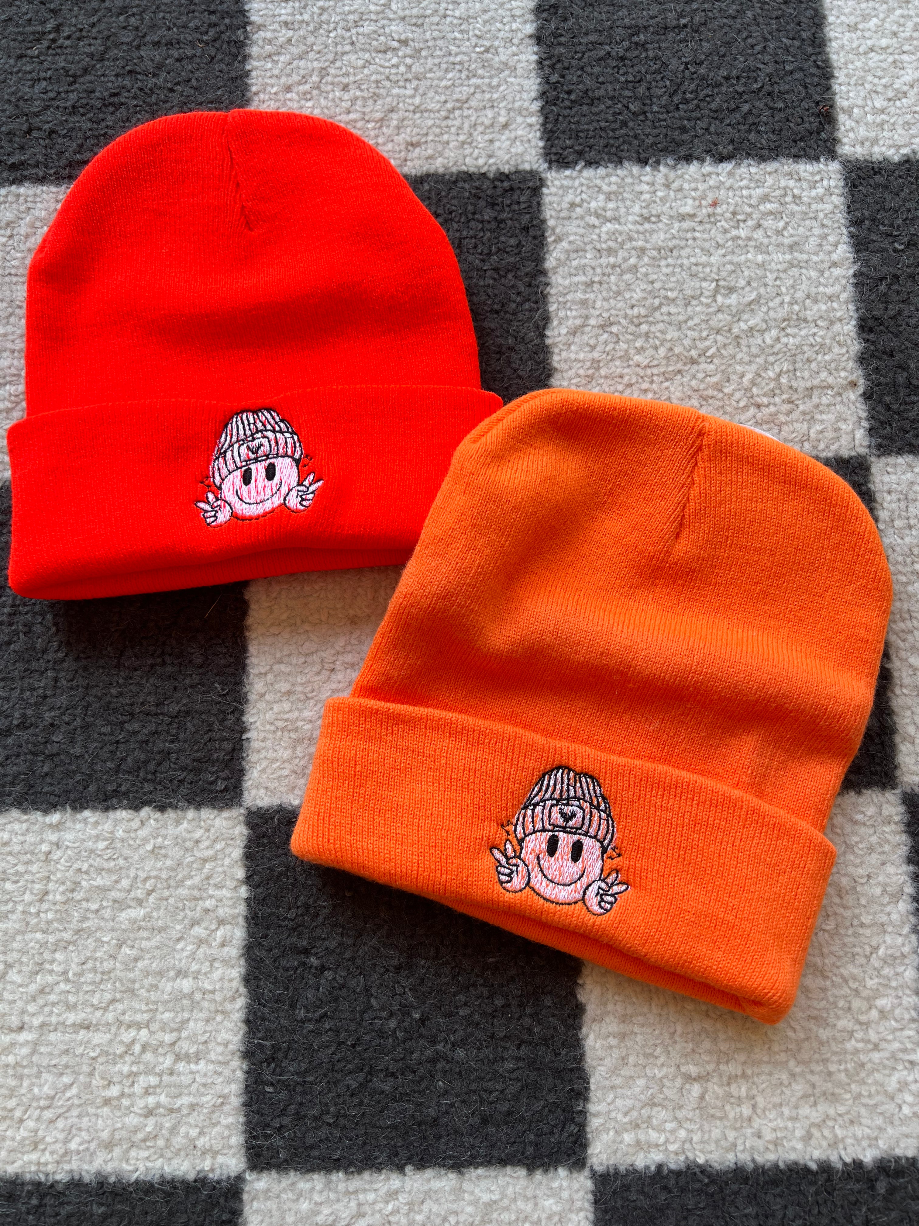 Smiley Face with Heart Beanie