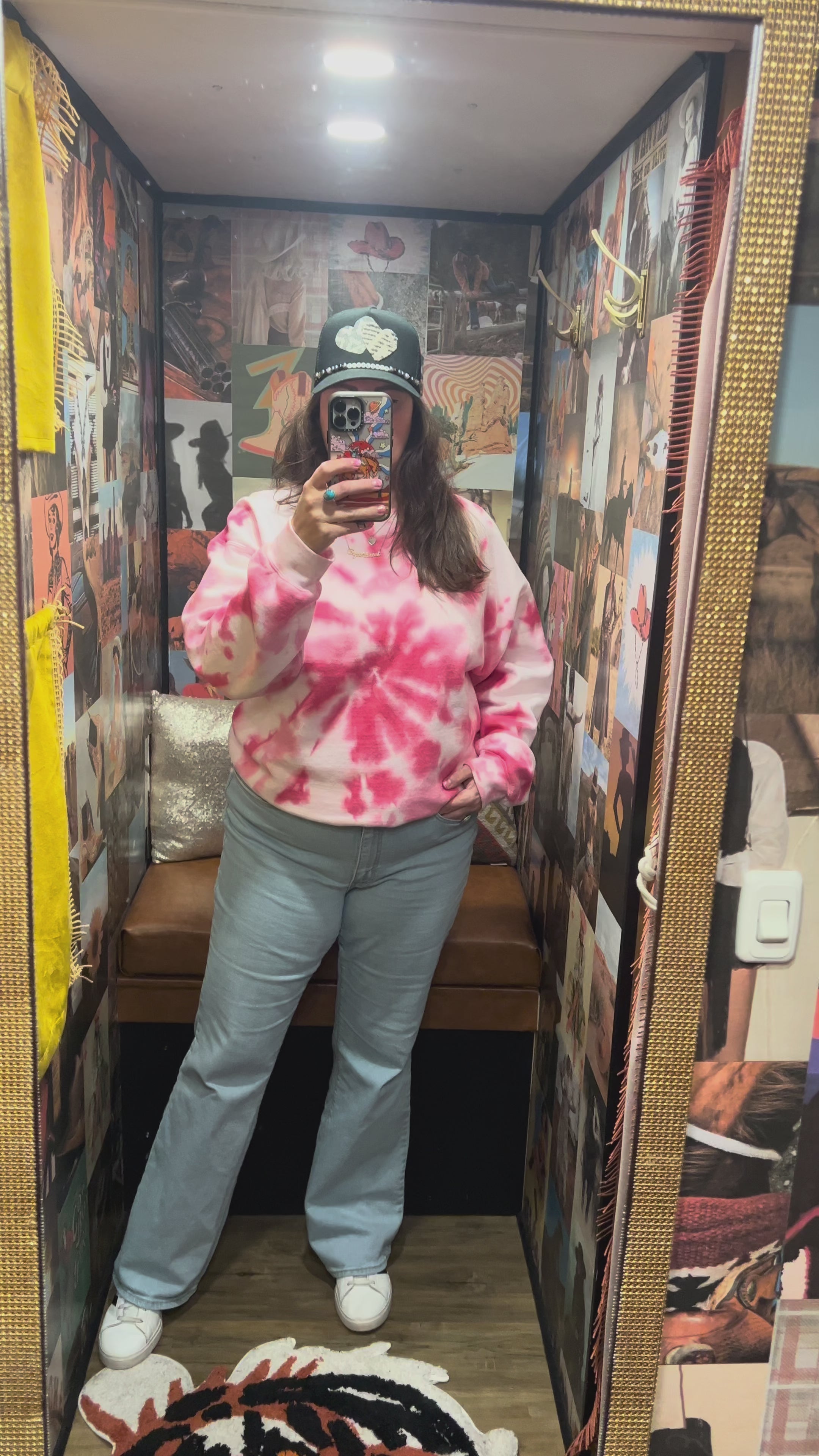 Pink Bleach Tie Dye Sweatshirt