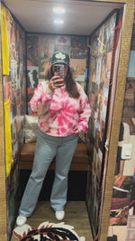 Load and play video in Gallery viewer, Pink Bleach Tie Dye Sweatshirt
